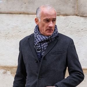 Gilles Bouleau - Sortie des obsèques de Catherine Laborde en l’église Saint-Roch à Paris, le 6 février 2025. Décédée le 28 janvier 2025 à l'âge de 73 ans, l'ancienne présentatrice météo de TF1 (1988 - 2017) était atteinte de la maladie neurodégénérative à corps de Lewy. 
© Jacovides - Moreau / Bestimage