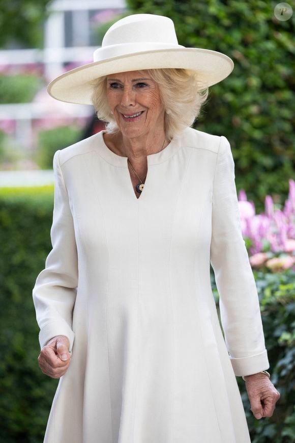 26 juillet 2025 - Réunion du King George & Queen Elizabeth Stakes à Ascot, en présence de Sa Majesté la Reine Camilla (Camilla Parker Bowles, reine consort d'Angleterre). GOFF  / BESTIMAGE