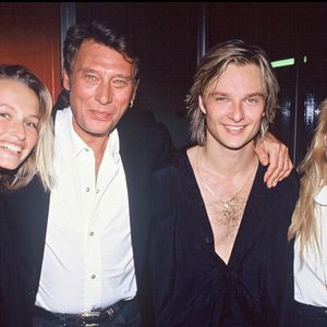 Archives - Estelle Lefebure - Johnny Hallyday - David Hallyday - Sylvie Vartan - le soir de la première de la tournée de David en 1991.