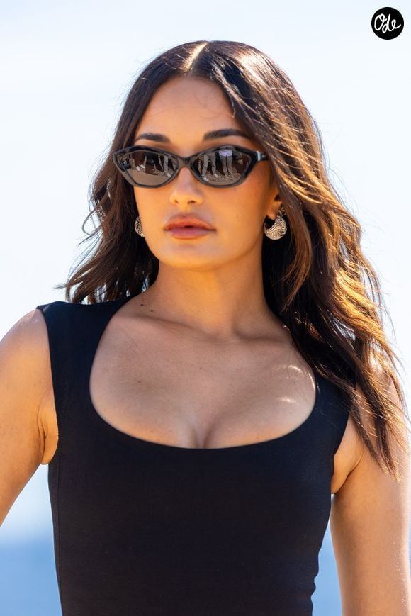 Amina Muaddi - Photocall du défilé "Le Bonheur" By Jacquemus au phare de la Pietra à l'Ile Rousse en Corse le 29 juin 2026. © Luis Sanchez / Crystal / Bestimage