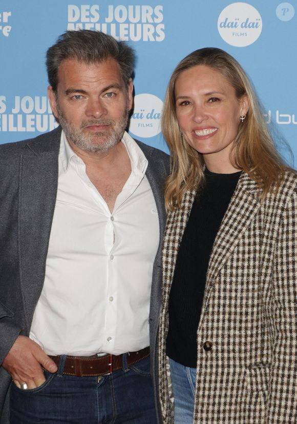 Clovis Cornillac et sa femme Lilou Fogli - Avant-première du film "Des jours meilleurs" au cinéma Max Linder à Paris le 7 avril 2025. © Coadic Guirec/Bestimage
