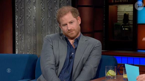 Le prince Harry donne une interview sur le plateau de Stephen Colbert à propos de la vie après la mort. Photo par JLPPA / Bestimage