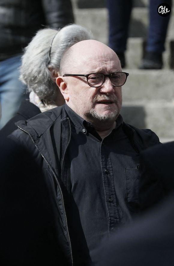 Exclusif - Michel Blanc - Sortie des obsèques du pianiste américain Nicholas Angelich en l'Eglise Saint Roch à Paris, le 26 avril 2022. Christophe Clovis / Bestimage