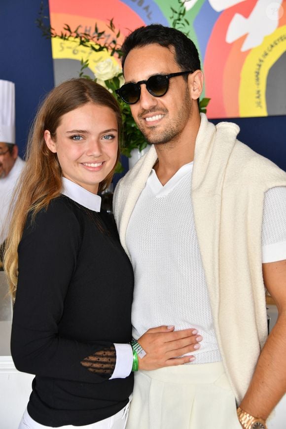 Diego El Glaoui avec sa compagne Maxime Teissier, Miss Languedoc 2023 dans l'Espace VIP  lors de la 10ème édition du "Longines Paris Eiffel Jumping" à la Plaine de Jeux de Bagatelle à Paris, France, le 22 juin 2024. © Perusseau-Veeren/Bestimage