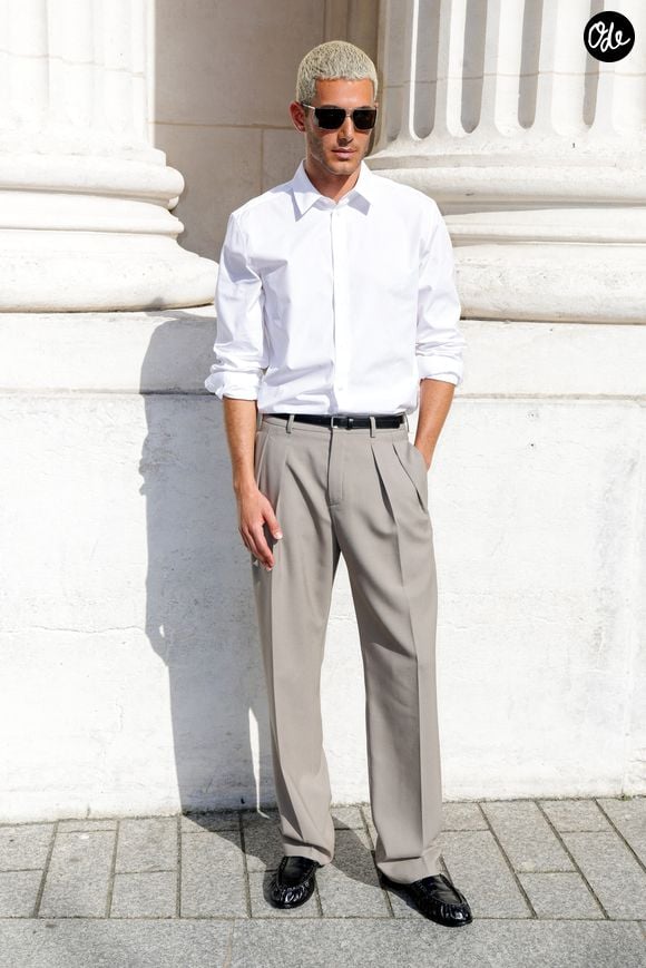 Fai Khadra aux arrivées du deuxième défilé de mode Saint Laurent Prêt à Porter Collection Homme Printemps/Été 2027 lors de la Fashion Week de Paris à la Bourse de Commerce - Pinault Collection, à Paris, France, le 23 juion 2026. © Olivier Borde/Bestimage