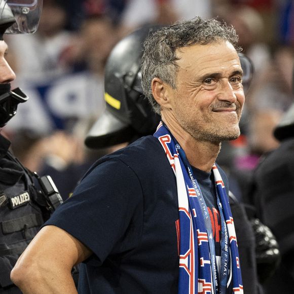 Luis Enrique - Le PSG remporte la Ligue Des Champions 2025, pour la première fois de son histoire, face à l'Inter Milan (5-0) à l'Allianz Arena de Munich, le 31 mai 2025.
© Cyril Moreau/Bestimage