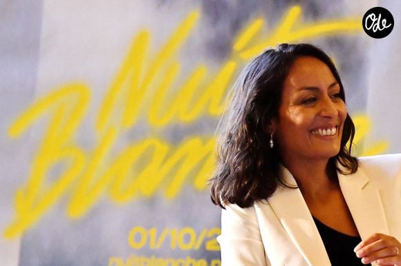 La journaliste française Leila Kaddour-Boudadi lors de la conférence de presse de la Nuit Blanche 2022 à Paris, en France, le 12 septembre 2022. Photo de Karim Ait Adjedjou/ABACAPRESS.COM