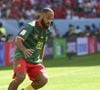 Dans les tribunes derrière elle se trouvait Bryan Mbeumo, joueur international, dont la présence a été partagée sur le tiktok de la chaîne TNT Sports

MBEUMO Bryan (CMR) - Match "Cameroun - Serbie" lors de la Coupe du Monde 2022 au Qatar, le 28 novembre 2022.