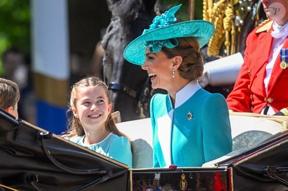 La princesse Charlotte, Catherine, princesse de Galles pendant le défilé des couleurs 2025, à Londres, Royaume-Uni, le 14 juin 2025. Photo by Zak Hussein/Splash News/ABACAPRESS.COM