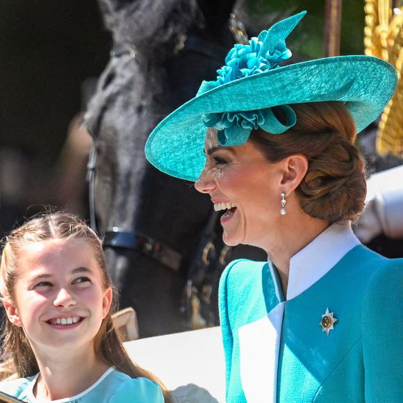 La princesse Charlotte, Catherine, princesse de Galles pendant le défilé des couleurs 2025, à Londres, Royaume-Uni, le 14 juin 2025. Photo by Zak Hussein/Splash News/ABACAPRESS.COM