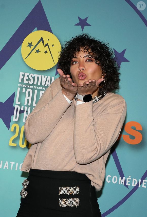Vaimalama Chaves (Miss France 2019) - Photocall de la cérémonie de clôture du 26ème Festival de l'Alpe d'Huez le 21 janvier 2023. © Dominique Jacovides/Bestimage
