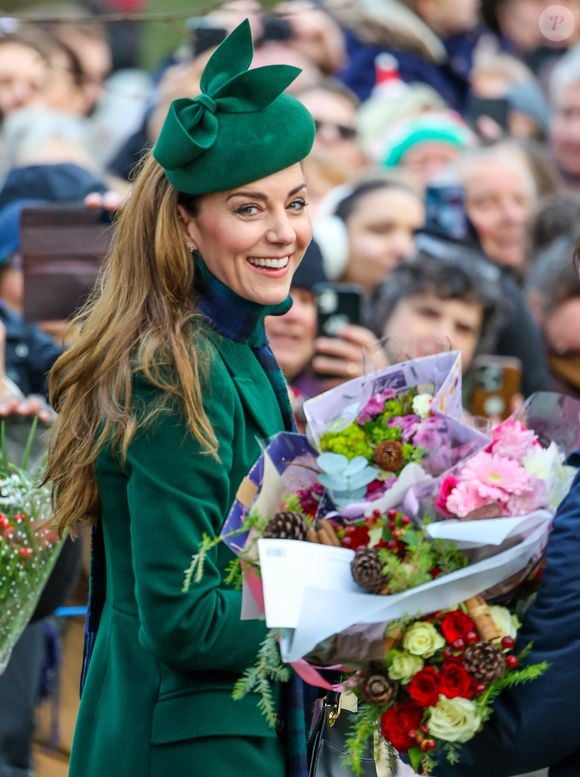 Catherine (Kate) Middleton, princesse de Galles - La famille royale britannique se rend à la messe de Noël à Sandringham.