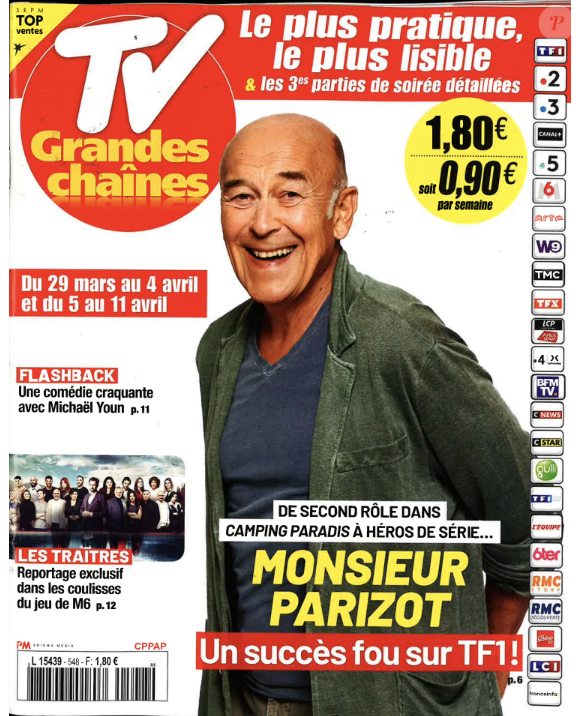 Patrick Paroux en couverture de "TV Grandes Chaînes".