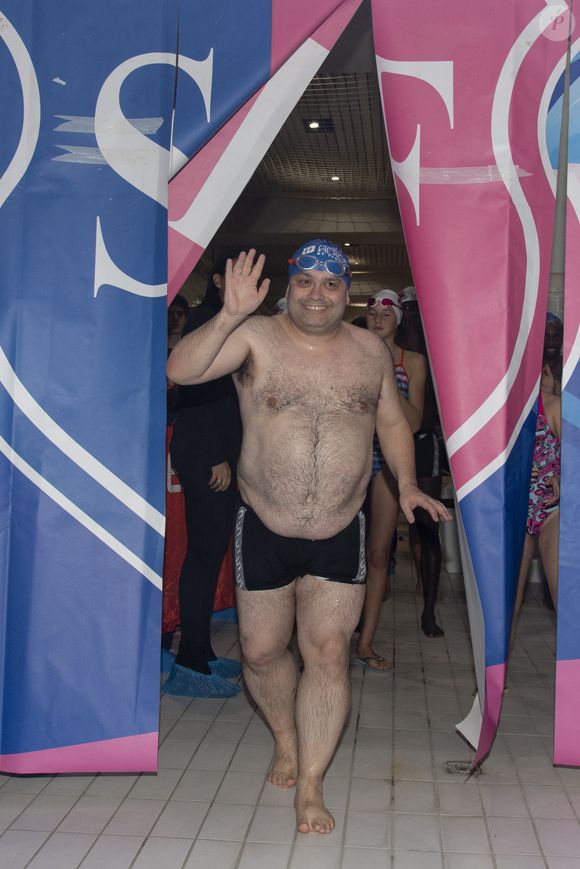 Yoann Riou lors du Challenges Swimming Heroes pour l'UNICEF lors du meeting Olympique à la piscine de Courbevoie, le 24 février 2019. 

Photo : Pierre Perusseau / Bestimage