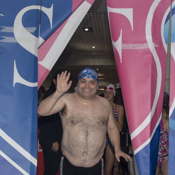 Yoann Riou lors du Challenges Swimming Heroes pour l'UNICEF lors du meeting Olympique à la piscine de Courbevoie, le 24 février 2019. 

Photo : Pierre Perusseau / Bestimage