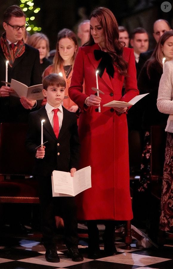 Le prince Louis de Galles et Catherine (Kate) Middleton, princesse de Galles - La famille royale d'Angleterre assiste à la messe "Together At Christmas Carol" à l'abbaye de Westminster à Londres, Royaume-Uni le 6 Décembre, 2024