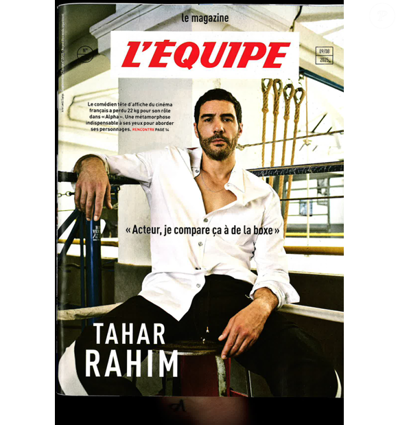 Tahar en couverture du magazine "L'Equipe". 9 août 2025.