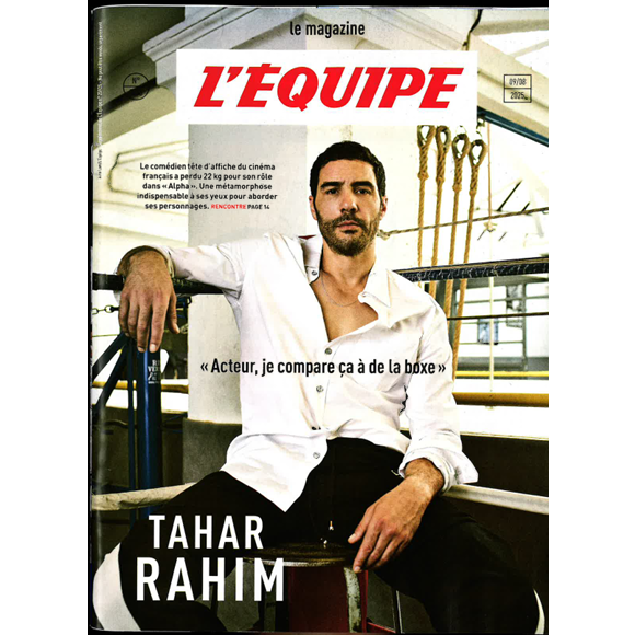 Tahar en couverture du magazine "L'Equipe". 9 août 2025.
