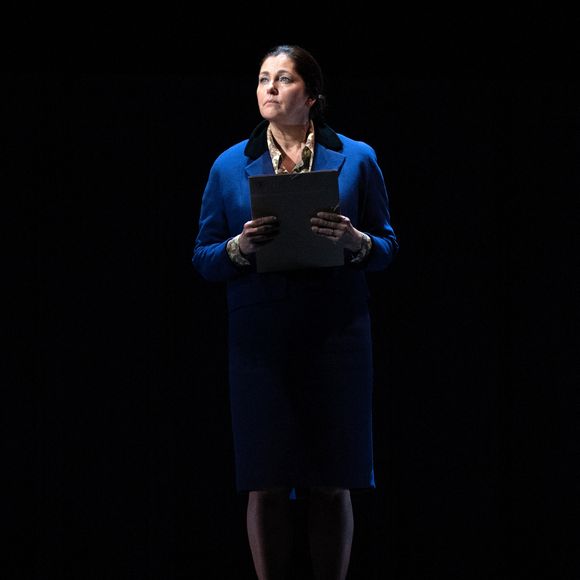 Exclusif. Cristiana Reali joue le rôle de Simone Veil lors de la pièce Simone Veil - Les Combats d'Une Effronterie dans le cadre du Festival Paroles Citoyennes à Paris, France, le 28 avril 2021. Photo by Aurore Marechal/ABACAPRESS.COM