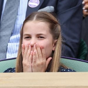 La princesse Charlotte dans la loge royale lors de la finale du simple messieurs le dernier jour des championnats de tennis de Wimbledon à Londres, le 14 juillet 2024.