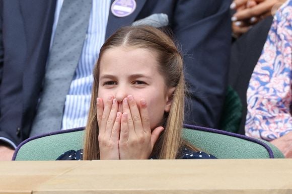 La princesse Charlotte dans la loge royale lors de la finale du simple messieurs le dernier jour des championnats de tennis de Wimbledon à Londres, le 14 juillet 2024.