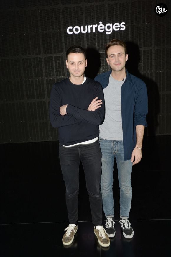 Arnaud Vaillant et Sébastien Meyer, directeurs artistiques Courrèges - People au défilé de mode prêt-à-porter "Courrèges", collection automne-hiver 2016/2017 à l'Opéra Bastille à Paris le 3 mars 2016. © Rachid Bellak/Bestimage