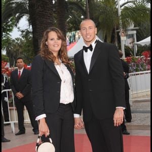 Laure Manaudou et Frédérick Bousquet, lors de la montée des marches du film "La princesse de Montpensier", au 63ème Festival de Cannes, en 2010. © RACHID BELLAK / BESTIMAGE