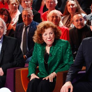 Exclusif - Gad Elmaleh et ses parents David et Régine lors de l'enregistrement de l'émission "Famille je vous aime" présentée par M. Drucker et qui sera diffusée le 13 juin 2025 sur France 3, aux Studios rive gauche à Paris, France, le 14 avril 2025. © Clovis-Gaffiot/Bestimage