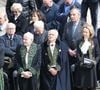 Pierre Rosenberg, Pierre Nora, Dominique Bona, Erik Orsenna, Anne Sinclair - Hommage national à Alain Decaux à l'Hôtel national des Invalides à Paris, le 4 avril 2016. © Cyril Moreau/Bestimage