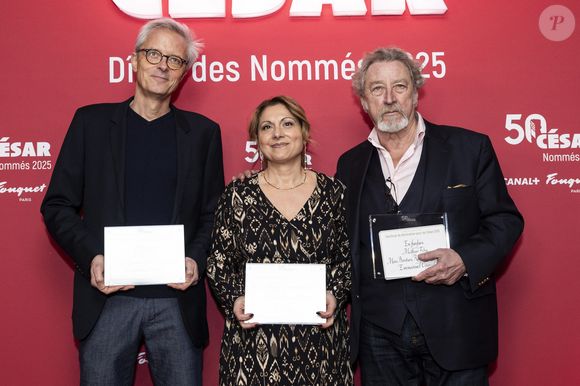 Robert Guédiguian, Marc Bordure, Irène Muscari - Photocall du dîner des nommés 2025 pour la cérémonie des Cesar au Fouquet's à Paris le 10 février 2025 © Olivier Borde /Bestimage