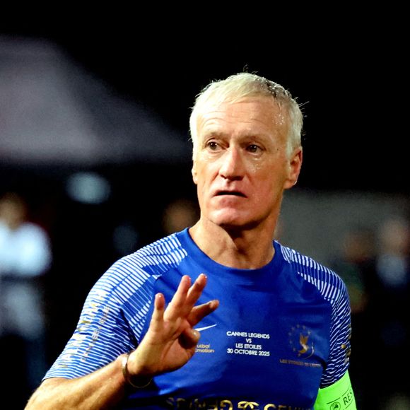 Didier Deschamps durant la première édition du "match des légendes" opposant l'équipe des Légendes, les anciens de Cannes, à l'équipe des Etoiles avec pour capitaine Didier Deschamps, au stade Pierre de Coubertin à Cannes, le 30 octobre 2025.

© Dominique Jacovides  / Bruno Bebert / Bestimage
