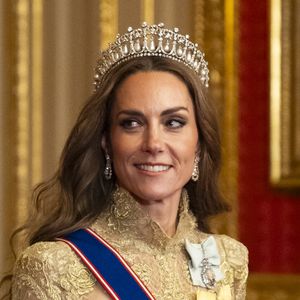 Kate Middleton lors de son arrivée au banquet d'Etat organisé pour Donald et Melania Trump au château de Windsor. © PA Photo/ Bestimage