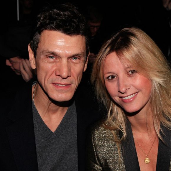 Marc Lavoine et son épouse Sarah Poniatowski Lavoine au premier rang lors de la présentation de la collection automne-hiver 2013-2014 d'Yves Saint Laurent Homme dans le cadre de la Fashion Week de Paris, à Paris, France, le 20 janvier 2013. Photo by Jerome Domine/ABACAPRESS.COM