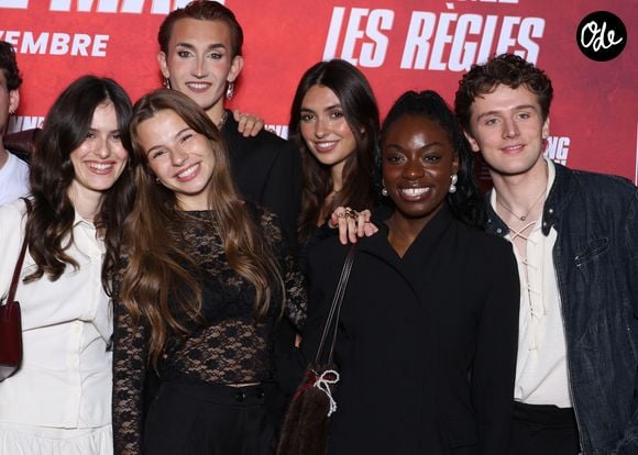 Les élèves de la Star Academy 2025 (G-D) Mélissa, Ambre, Théo L., Lily, Noah, Léane, Léo, Théo P., Jeanne, Victor, Anouk, Ema, Sarah et Bastiaan lors de la première de Running Man au cinéma UGC Ciné Cité Bercy à Paris.
© Denis Guignebourg / Bestimage