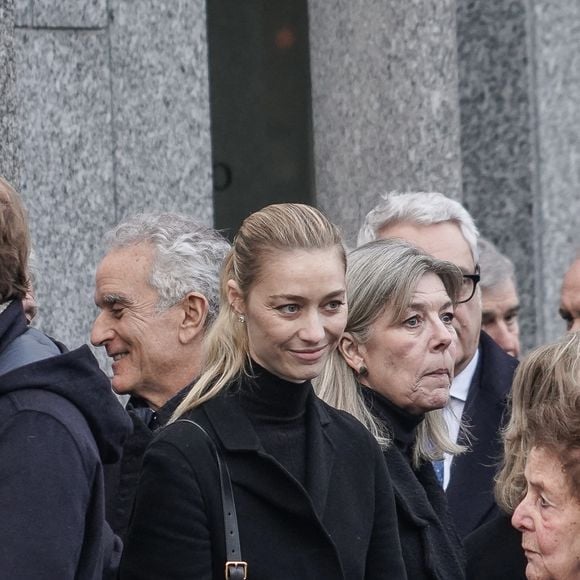 Andrea Casiraghi, Beatrice Borromeo et la princesse Caroline de Hanovre - Obsèques de Fernanda Biffi Casiraghi (99 ans), mère de Stefano Casiraghi, à Fino Mornasco, Italie, le 9 décembre 2024. © Emanuele Roberto De Carli/IPA via ZUMA Press/Bestimage