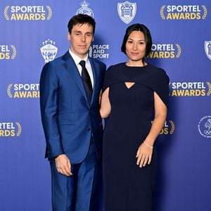 Victoire et Constance apparaissent très complices sur le cliché.

Louis et Marie Ducruet durant le photocall des Sportel Awards 2025 au Grimaldi Forum à Monaco, le 20 octobre 2025.
 © Bruno Bebert/Bestimage