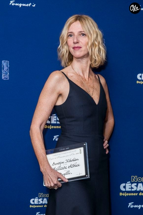 Sandrine Kiberlain au photocall du "Déjeuner des Nommés César 2019" au restaurant le Fouquet's à Paris, France, le 3 février 2019. © Olivier Borde/Bestimage
