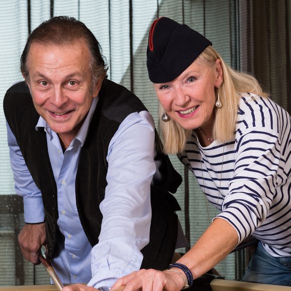 Roland Giraud et Maaike Jansen lors de la présentation de la saison 2013-2014 du Théâtre Léman à Genève, Suisse, le 16 septembre 2013. Photo Loona/ABACAPRESS.COM
