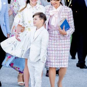 La reine Silvia, la princesse Estelle, le prince Oscar - La famille royale de Suède lors du concert Victoria's Day sur l'île de Oland, à l'occasion du 47ème anniversaire de la princesse héritière. Le 14 juillet 2024