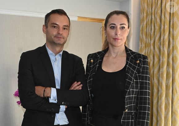 Magali Berdah et son agent de communication Florian Silnicki (Président Fondateur de l'agence LaFrenchCom) - Conférence de presse de Magali Berdah à l'hôtel Hilton à Paris le 14 septembre 2022. © Coadic Guirec/Bestimage