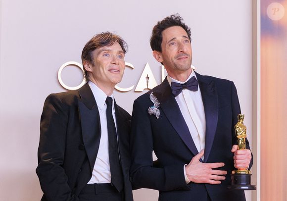 Adrien Brody, Oscar du meilleur acteur pour "The Brutalist" avec Cilian Murphy dans la press room des Oscars le 2 mars 2025 (Credit Image: © PI via ZUMA Press Wire)