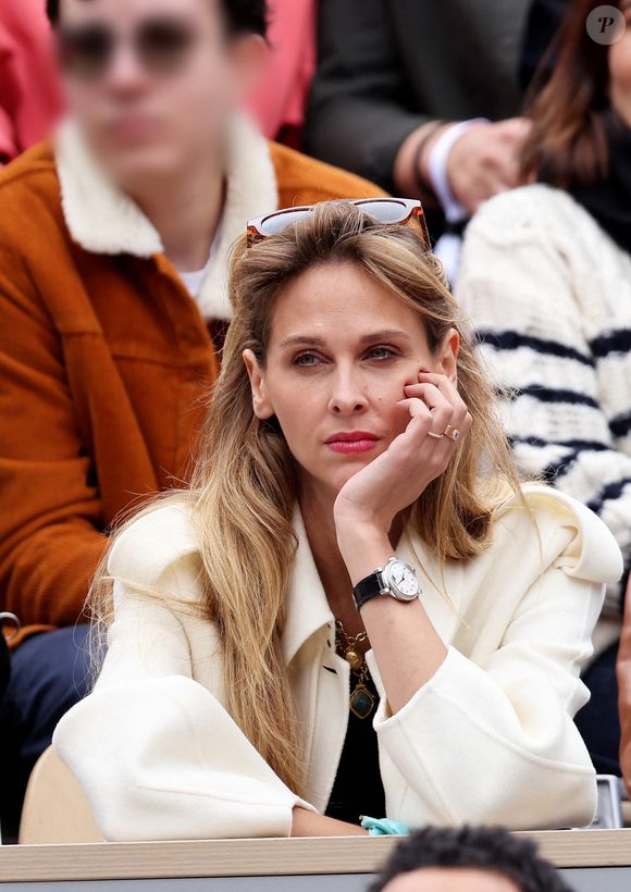 Ophélie Meunier  dans les tribunes des Internationaux de France de tennis de Roland Garros 2024 à Paris, France, le 2 juin 2024. © Jacovides-Moreau/Bestimage