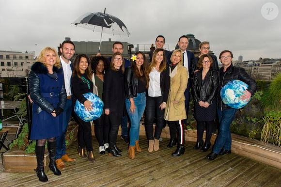 Fabienne Amiach, Marc Hay, Myriam Seurat, Cécile Djunga, Nicolas-Xavier Ladouce, Hinatea Chatal, Daniela Prepeliuc, Loïc Rousval, Karine Fauvet et Laurent Romejko - Forum international de la météo et du climat à Paris. Le 23 mars 2018
© Pierre Perusseau / Bestimage