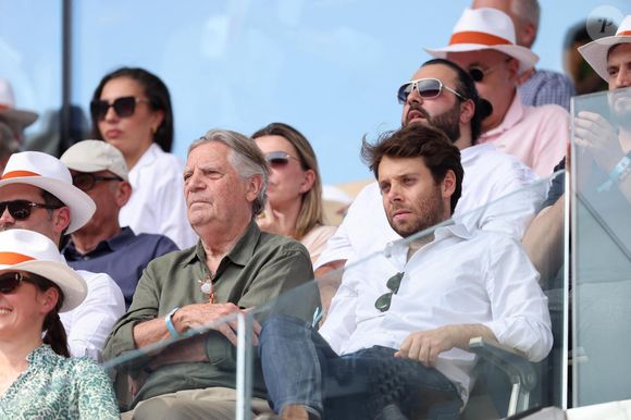 Patrice Duhamel et Benjamin Duhamel en tribunes lors des Internationaux de France de tennis de Roland Garros 2023, à Paris, France, le 9 juin 2023. © Jacovides-Moreau/Bestimage