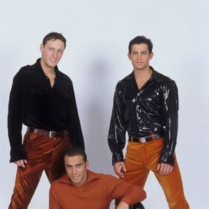 Archives - Le groupe 2 Be 3, Adel Kachermi, Filip Nikolic et Frank Delay, le 16 mai 1997. Michel MARIZY via Bestimage