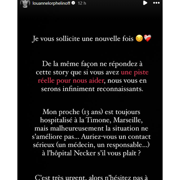 Début février, sa soeur Lou-Anne et elle dévoilaient que l'un de leurs proches âgés de 13 ans était mal-en-point
Marine Lorphelin et sa soeur Lou-Anne inquiètes pour un proche
