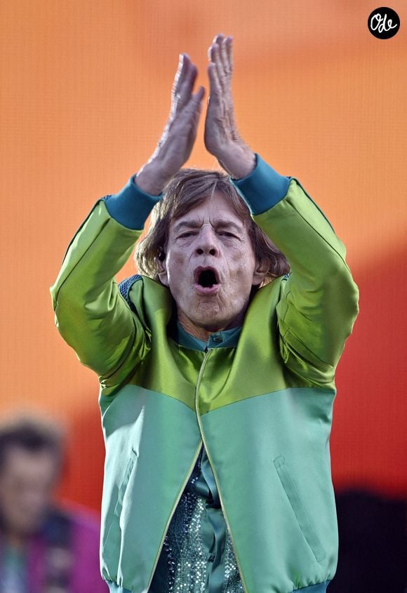 Mick Jagger, chanteur des Rolling Stones, se produit lors d'un concert du groupe britannique The Rolling Stones dans le cadre de la tournée « Stones Sixty Europe 2022 », au stade Roi Baudouin/ Stade Roi Baudouin, à Bruxelles, le lundi 11 juillet 2022. Photo : ABACAPRESS.COM