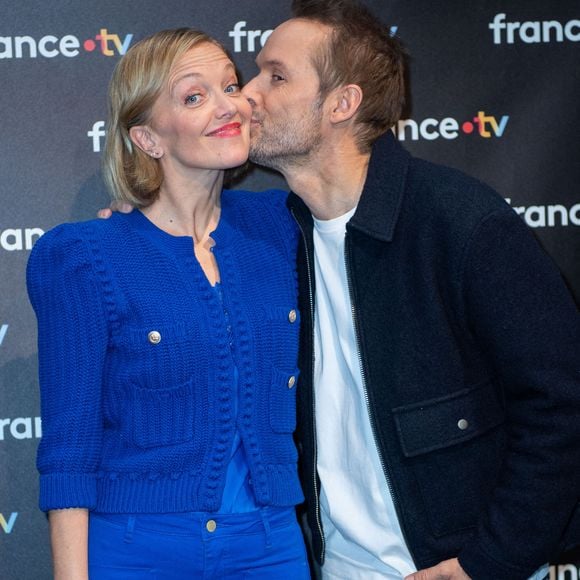 Maya Lauqué et Damien Thévenot assistent au 40ème anniversaire de l'émission Télé Matin dans les locaux de France Télévision à Paris, France, le 06 février 2025. Photo Aurore Marechal/Abaca