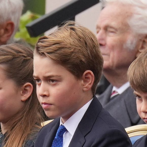 La princesse Charlotte de Galles, Le prince George de Galles, Le prince Louis de Galles, - La famille royale britannique assiste aux célébrations du 80ème anniversaire de la fin de la Seconde guerre mondiale (VE Day) à Londres, le 5 mai 2025.