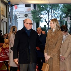 Le prince Albert II de Monaco, La princesse Charlène de Monaco, La princesse Stéphanie de Monaco, Camille Gottlieb lors du spectacle Monaco sous les Etoiles, sous le chapiteau de Fontvieille à Monaco, le 22 décembre 2025. 
© Claudia Albuquerque / Bestimage